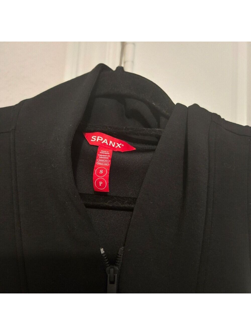 SPANX AirEssentials Half Zip Jumpsuit Womens PS Very Black Wide Leg NWT Ret $148 - Picture 6 of 8